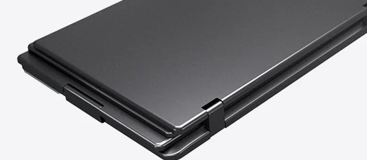 Dockup Triple Pro sammenbrettet — flat som en tynn laptop